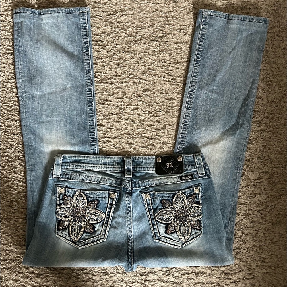 Miss me embroidered bootcut jeans 33”